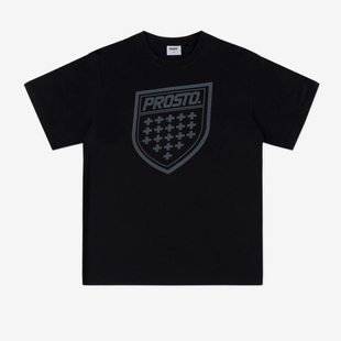 PROSTO Shield t-shirt bawełniany slim czarny
