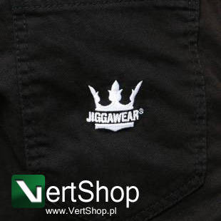 JIGGA WEAR Spodnie Materiałowe Jogger Jigga Crown Stitch Czarne / Białe