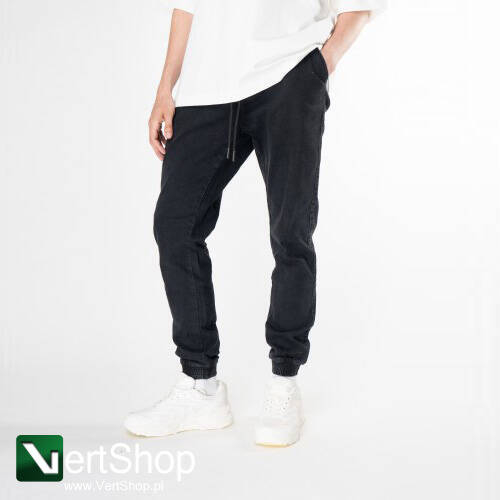 MORO SPORT Spodnie jogger Classic Stitching Pocket  Black jeans