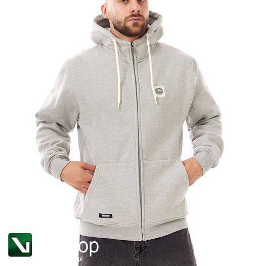 Mass DNM bluza Sweatshirt Patch Zip Hoody szara