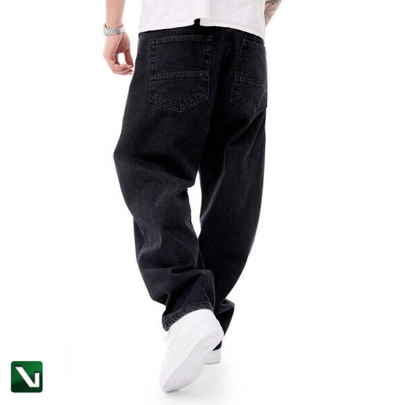 Mass DNM spodnie Jeans Slang Baggy Fit czarne