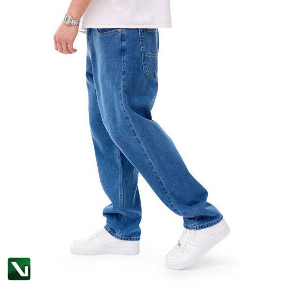 Mass DNM spodnie Jeans Slang Baggy Fit - niebieskie