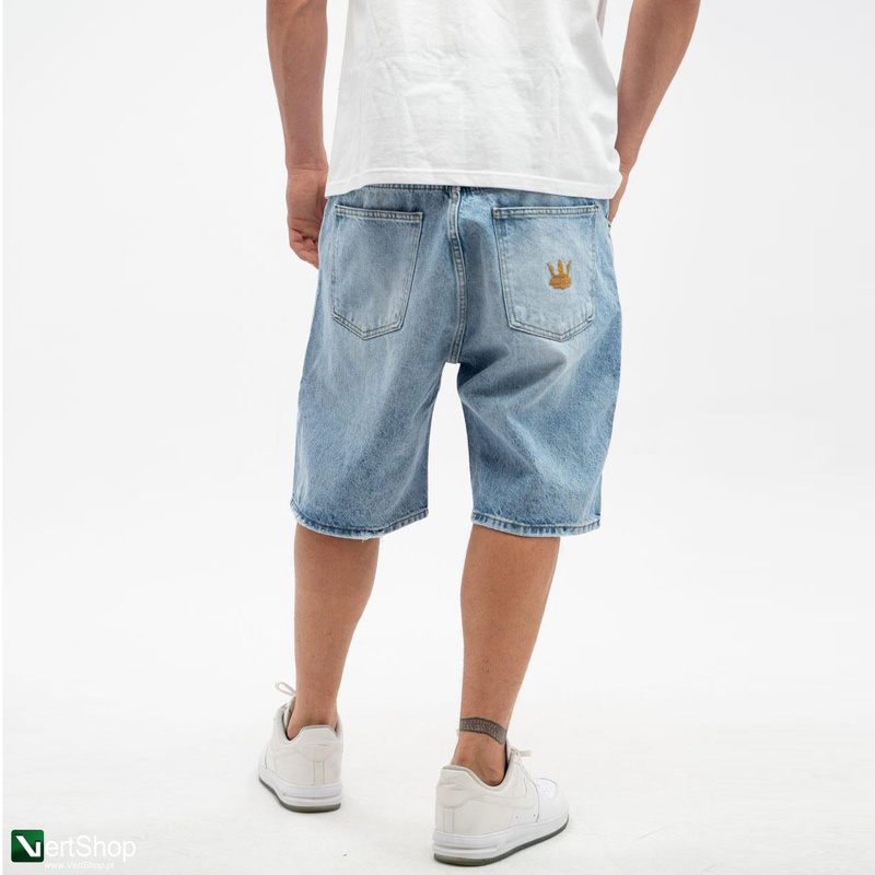 pol pl JIGGA WEAR Krotkie Spodenki Jeansowe Meskie Niebieskie Zlote Jigga Wear Crown 210223 1