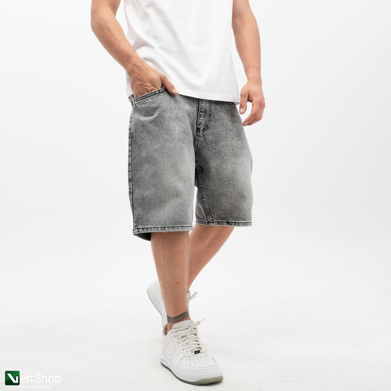 pol pl JIGGA WEAR Krotkie Spodenki Jeansowe Meskie Sprane Czarne Biale Jigga Wear Crown 210359 2 2