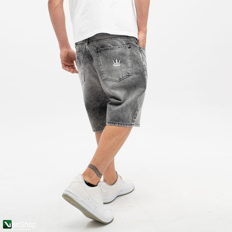 pol pl JIGGA WEAR Krotkie Spodenki Jeansowe Meskie Sprane Czarne Biale Jigga Wear Crown 210359 4 2