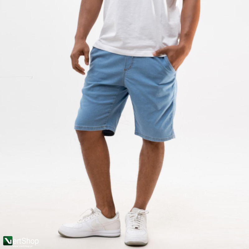 pol pl JIGGA WEAR Krotkie Spodenki Jeansowe Ze Sciagaczem Baggy Meskie Jasne Niebieskie Biale 210361 1 2