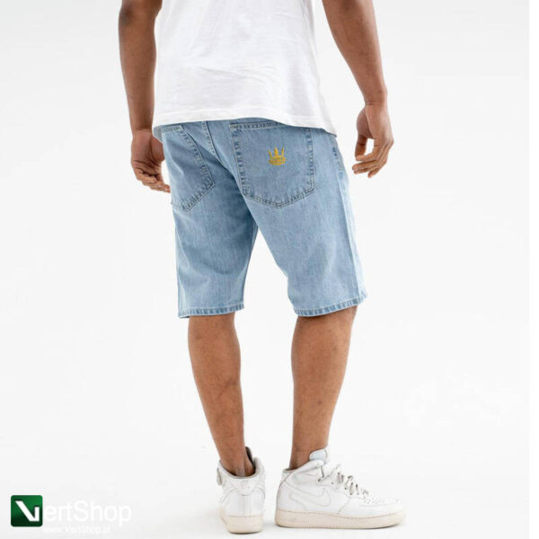 pol pl JIGGA WEAR Krotkie Spodenki Jeansowe Ze Sciagaczem Meskie Jasne Niebieskie Zlote Jigga Wear Crown Pocket 208342 1