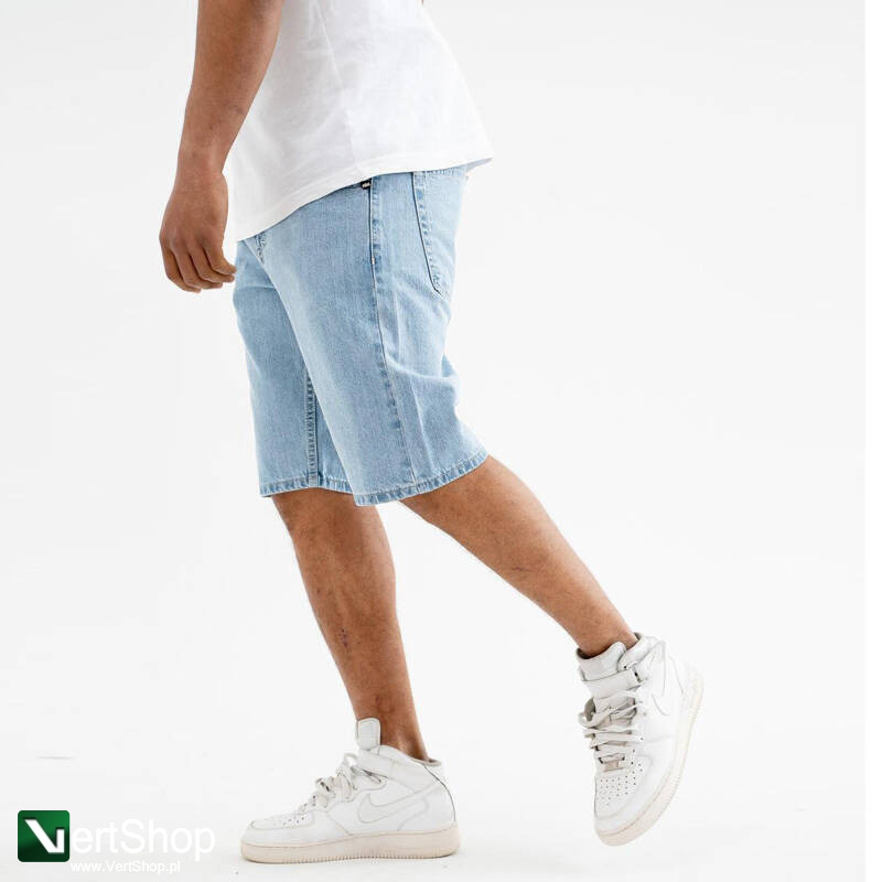 pol pl JIGGA WEAR Krotkie Spodenki Jeansowe Ze Sciagaczem Meskie Jasne Niebieskie Zlote Jigga Wear Crown Pocket 208342 4