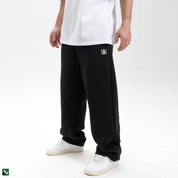 pol pl JIGGA WEAR Spodnie Dresowe Baggy Meskie Jasne Czarne Jigga Wear Haft Logo Drawcord 209229 1