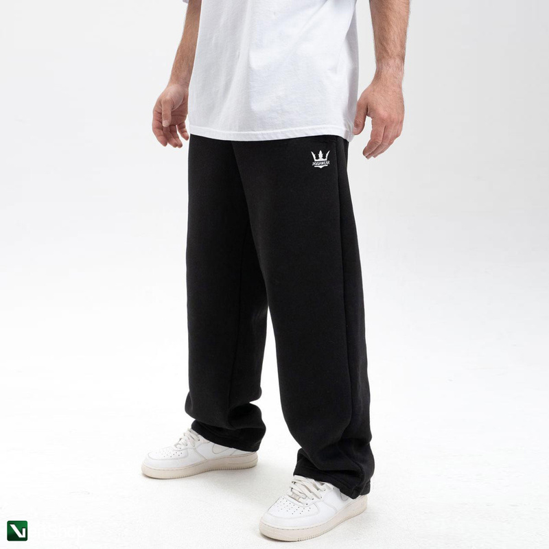 pol pl JIGGA WEAR Spodnie Dresowe Baggy Meskie Jasne Czarne Jigga Wear Haft Logo Drawcord 209229 1