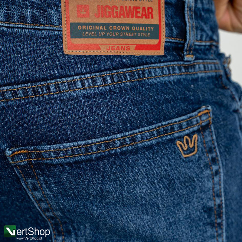 pol pl JIGGA WEAR Spodnie Jeansowe Meskie Ciemne Niebieskie Jigga Wear Mini Haft Logo 210222 1