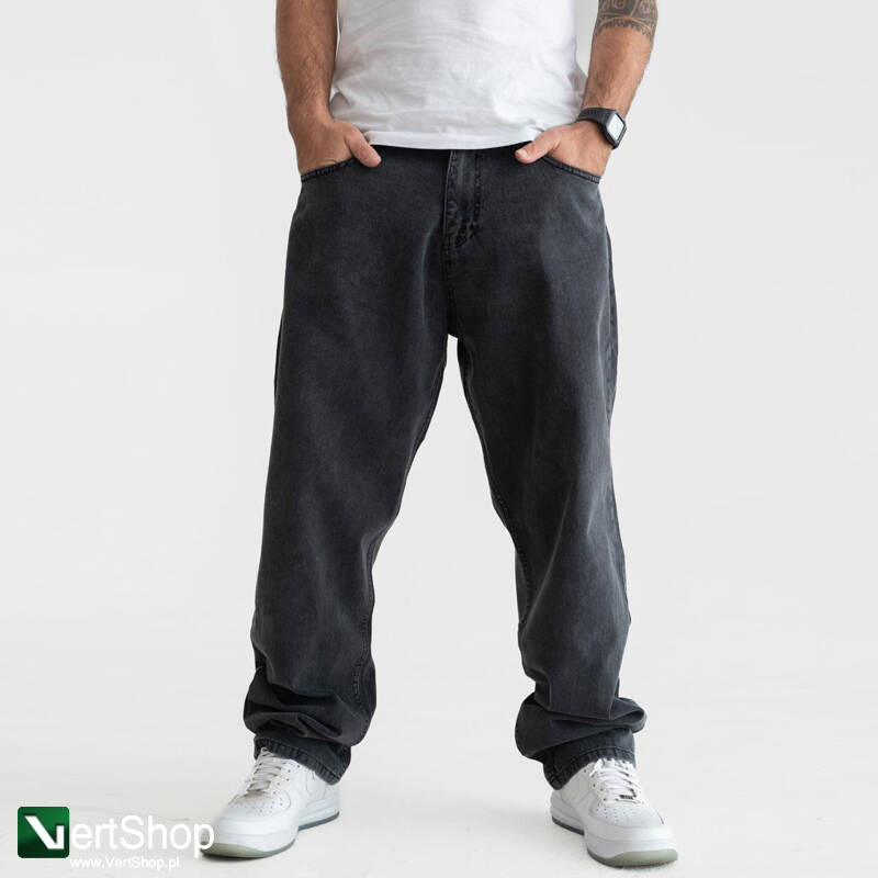 pol pl JIGGA WEAR Spodnie Jeansowe Szerokie Baggy Meskie Czarne Sprane Outline 207602 3
