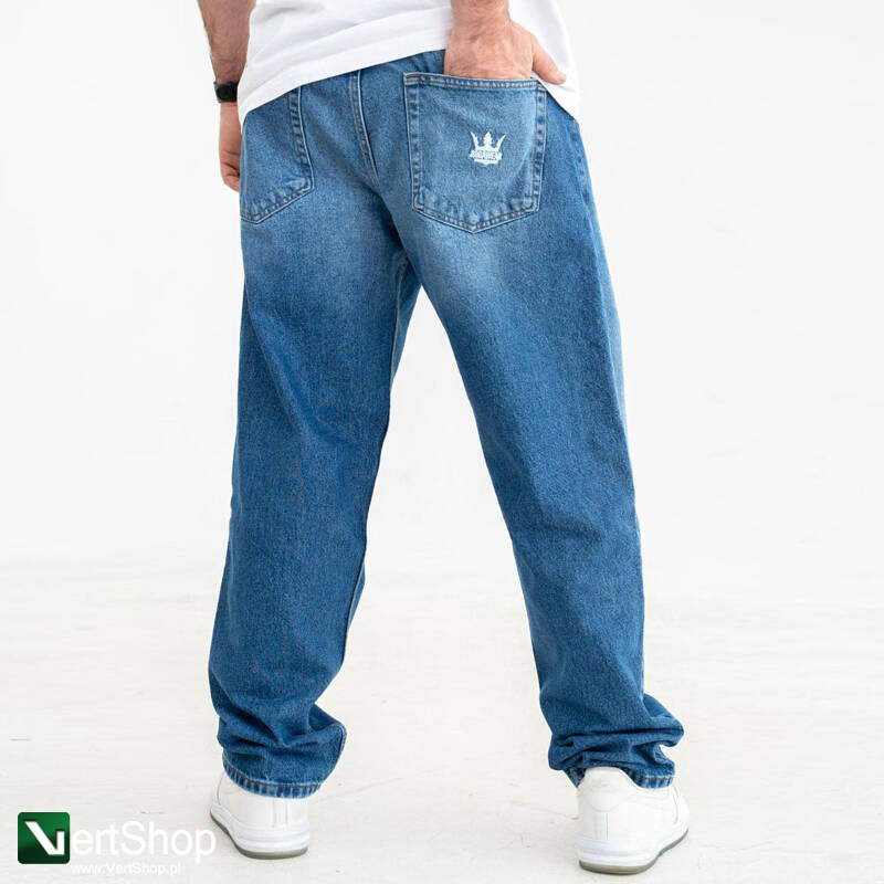 pol pl JIGGA WEAR Spodnie Jeansowe Szerokie Baggy Meskie Niebieskie Crown 208001 4