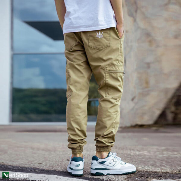 pol pl JIGGA WEAR Spodnie Materialowe Jogger Bojowki Ze Sciagaczem Jasne Bezowe Jigga Wear Crown Ripstop Cargo 210044 1