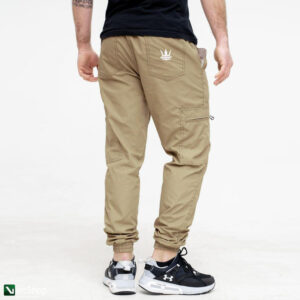 pol pl JIGGA WEAR Spodnie Materialowe Jogger Bojowki Ze Sciagaczem Jasne Bezowe Jigga Wear Crown Ripstop Cargo 210044 2