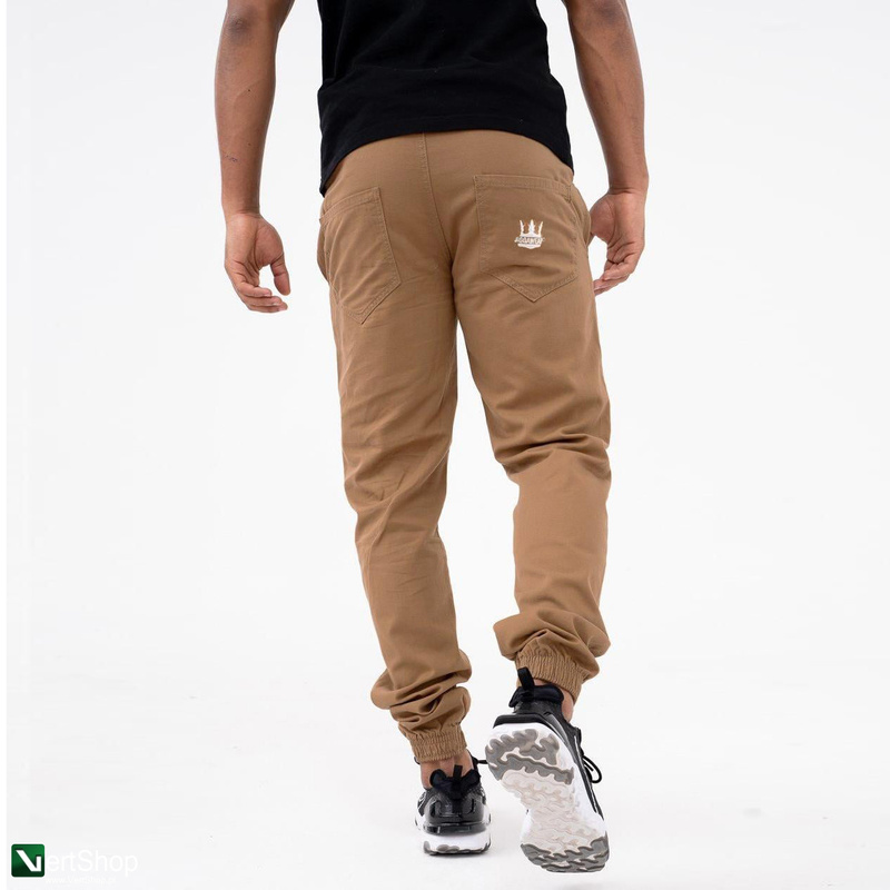 pol pl JIGGA WEAR Spodnie Materialowe Jogger Meskie Brazowe Jigga Wear Crown 210042 4
