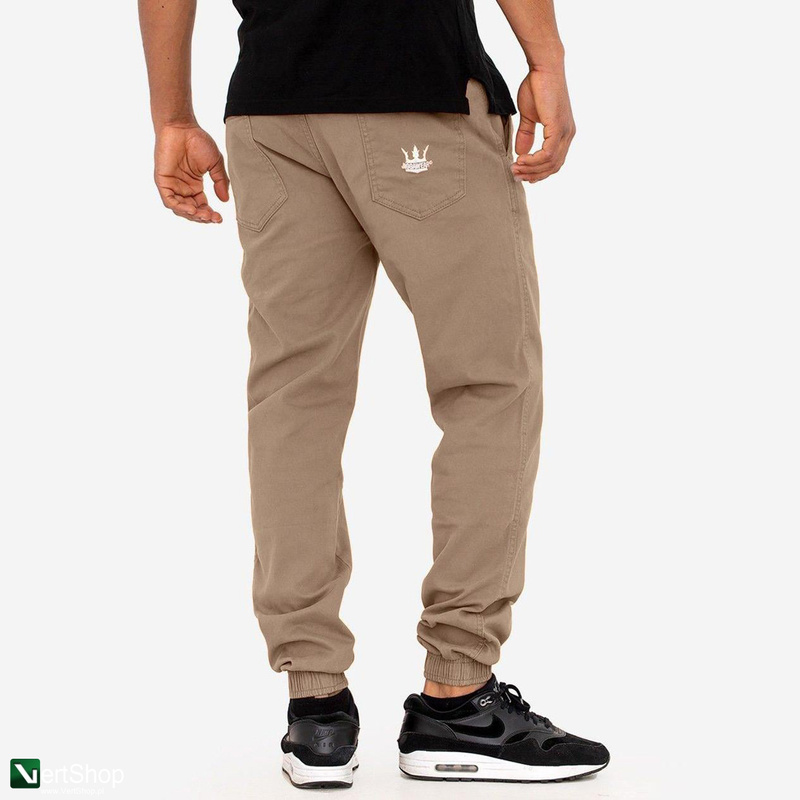 pol pl JIGGA WEAR Spodnie Materialowe Jogger Ze Sciagaczem Meskie Bezowe Jigga Wear Crown 210041 2