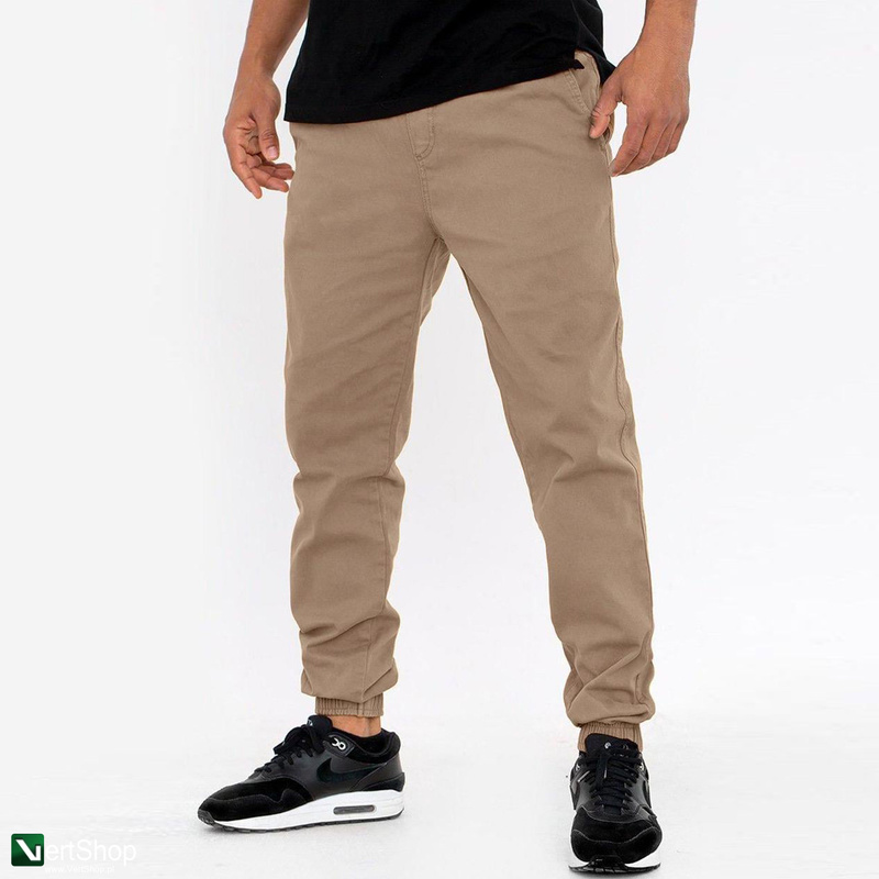 pol pl JIGGA WEAR Spodnie Materialowe Jogger Ze Sciagaczem Meskie Bezowe Jigga Wear Crown 210041 3